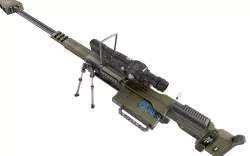 Weapon hard surface machine gun Low-poly 3D model