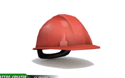 Worker Helmet Red Safety Helmet Lowpoly 3d model Low-poly 3D model
