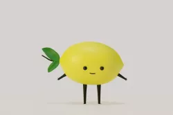 Yellow Lemon Cartoon Character Model Low-poly 3D model