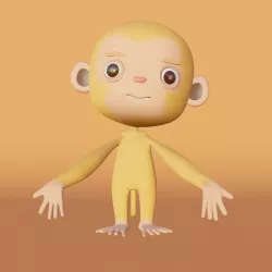Yellow Monkey Low-poly 3D model