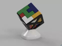 4x4 Cube Puzzle and Holder