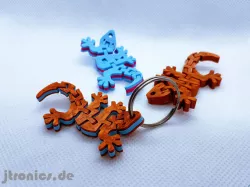 Flexi Articulated Gecko Keychain Dual Color 
