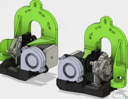 Lulzbot Taz e3D Titan Aero Mount and Fan Shroud (Standard and Mirror) w/ Inductive sensor mount