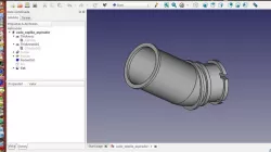 Modelo FreeCad de codo de cepillo de aspirador