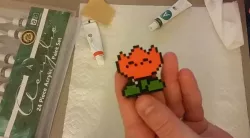 Pixel Fire Flower (Magnet or Pin) - Super Mario World