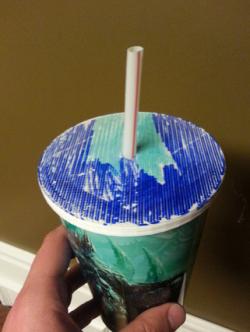 Styrofoam Cup with Plastic Lid and Straw 3D model