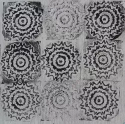 Playing with 3d printed textile stamps... 