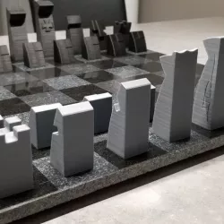 3D Modern Sleek Minimalist Chess Pieces