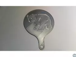 8min print: Bear Cub Coffee Stencil (75mm-1Layer) | Also a First Layer Calibration thing :)