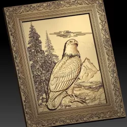 beautiful eagle in the mountain cnc frame art router