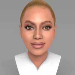 Beyonce Knowles bust ready for full color 3D printing