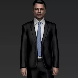 Brad Pitt figurine ready for full color 3D printing