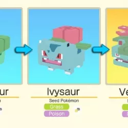 Bulbasaur and its evolutions in 8-Bits
