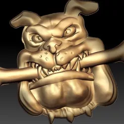 bulldog with bone art cnc