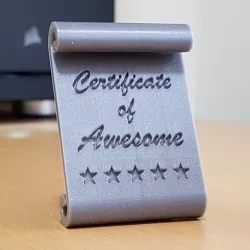 Certificate of Awesome