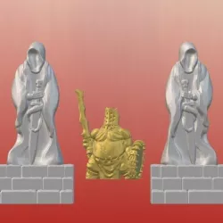 Dark Gothic Corner Statues (28mm/32mm scale)