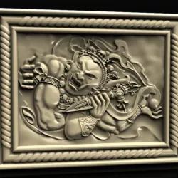 Devil god with skull cnc art router