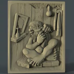 dwarf beard cnc art frame