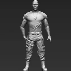 Dwayne The Rock Johnson Fast and Furious 3D printing ready stl obj