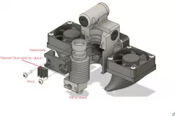 E3D V6 Ultimaker Original+ Mount with Dual Fans, with Stator Blades, Noctua 40mm compatible!
