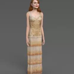 Emma Stone figurine ready for full color 3D printing