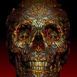 Flaming Sugar Skull