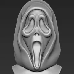 Ghostface from Scream bust 3D printing ready stl obj