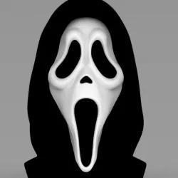 Ghostface from Scream bust ready for full color 3D printing
