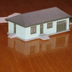 HO Scale House with Garage Door Opener