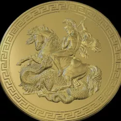 Knight decoration wall hanging killing dragon