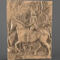 knight soldier on his horse skull cnc