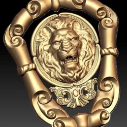 Lion knocking door cnc art
