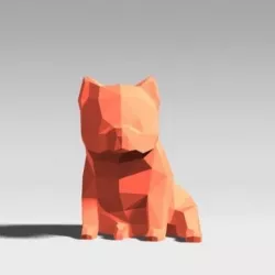 LOW POLYGON Pom Bear DOG MODEL 3D PRINT MODEL