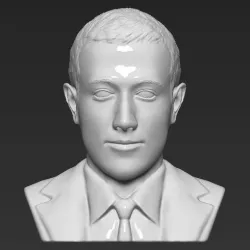 Mark Zuckerberg bust 3D printing ready obj stl