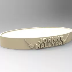 NEW MODEL OVAL STAND JOHNNY HALLYDAY 2 GUITARS