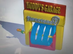 NODDY'S VINTAGE FIRESTONE ADVERTISING STAND WITH TYRES