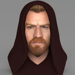 Obi Wan Kenobi Star Wars bust ready for full color 3D printing