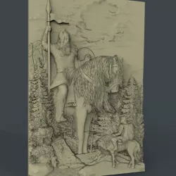 Panno Svyatogor giant cnc router art frame on horse