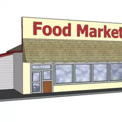 PREMIUM N Scale Rural Town Grocery Store (#3 of 7 in set)