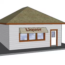 PREMIUM N Scale Rural Town Liquor Store (#4 of 7 in set)