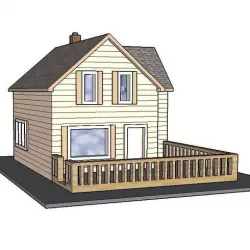 PREMIUM N Scale Rural Town Small Home (#2 of 7 in set)