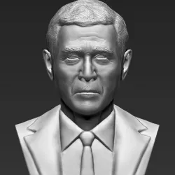 President George W Bush bust 3D printing ready stl obj
