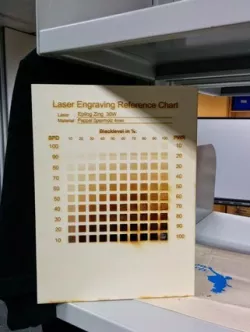 Reference Chart for Laser Engraving