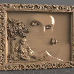 sahara desert camel woman in the sand cnc