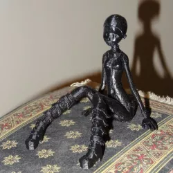 Sitting Cartoon Girl