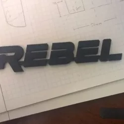 Star Wars inspired "REBEL" logo.