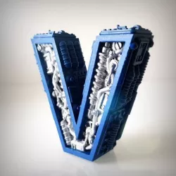 Steampunk letter V