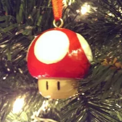 Super Mario Mushroom 1up Tree Ornament