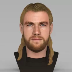 Thor Chris Hemsworth Avengers bust full color 3D printing ready