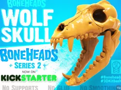 Timber Wolf Skull w/ Jaw Bone by 3DKitbash